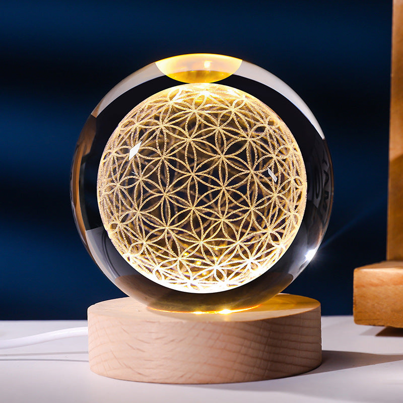 Starry Sky Crystal Ball Moon Projection Night Lamp Ambient Light