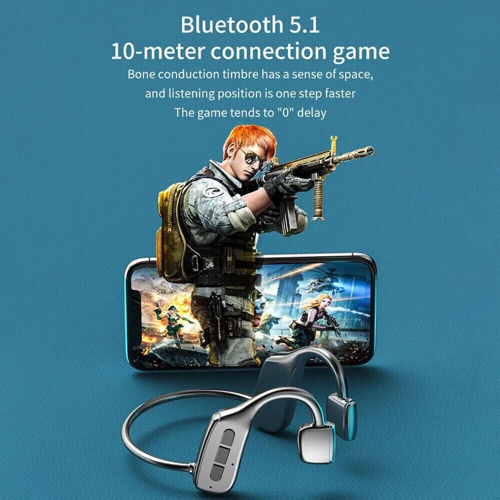 Bone Conduction Bluetooth 5.1 Wireless Sport Headphones