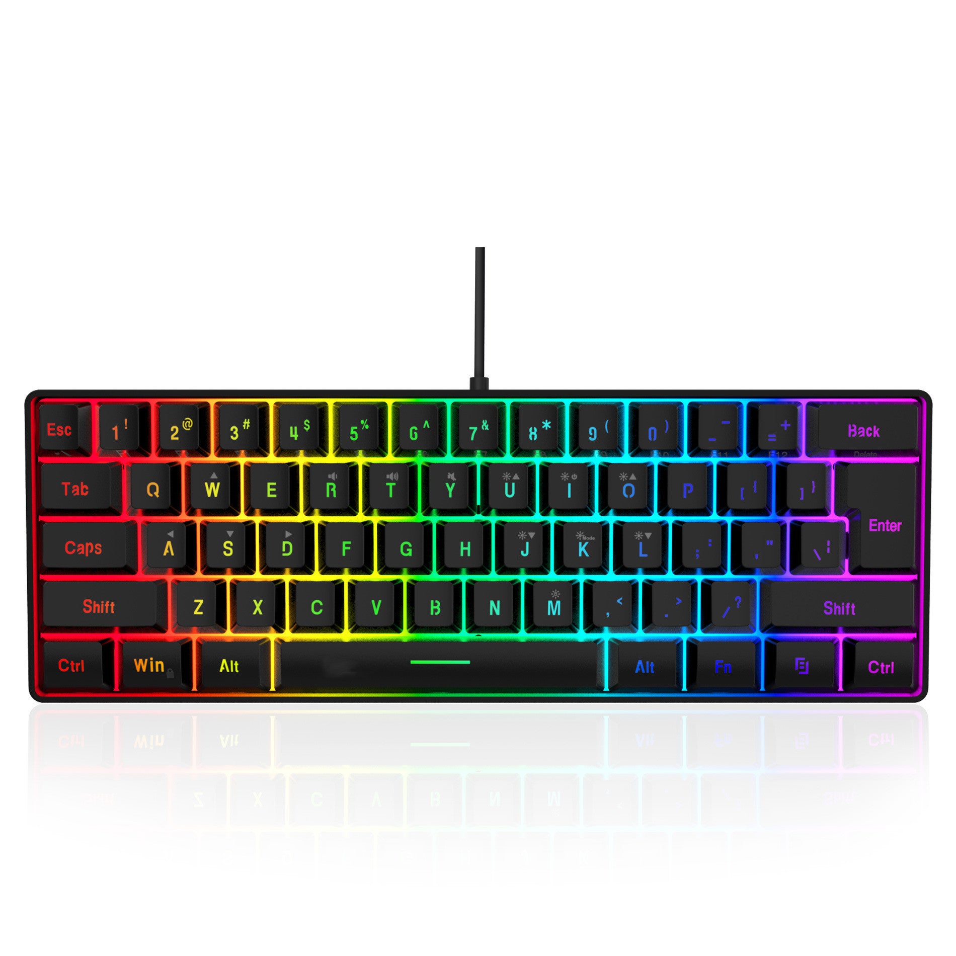 RGB Lighting 61 Keys Wired Gaming Keyboard
