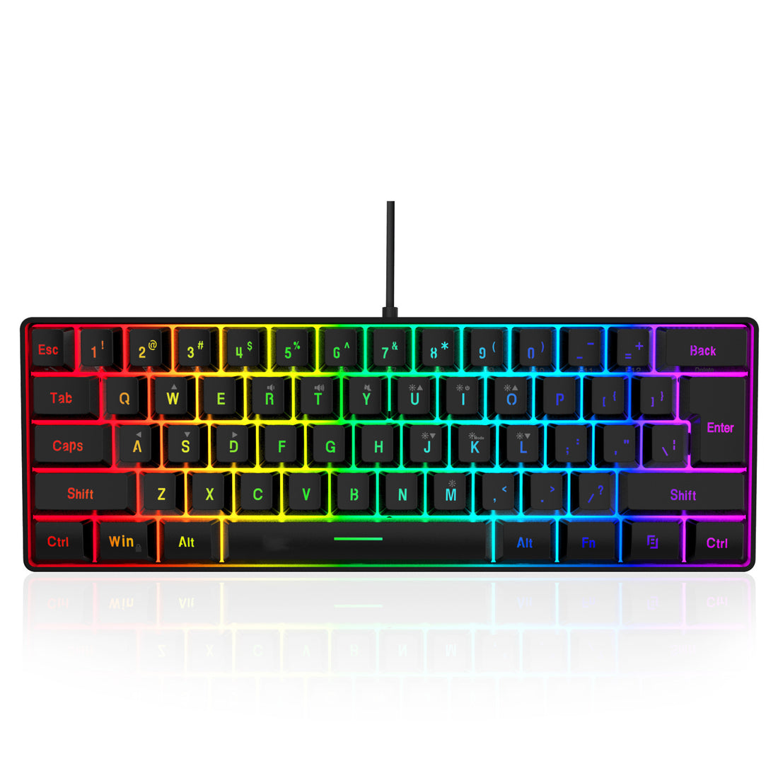 RGB Lighting 61 Keys Wired Gaming Keyboard