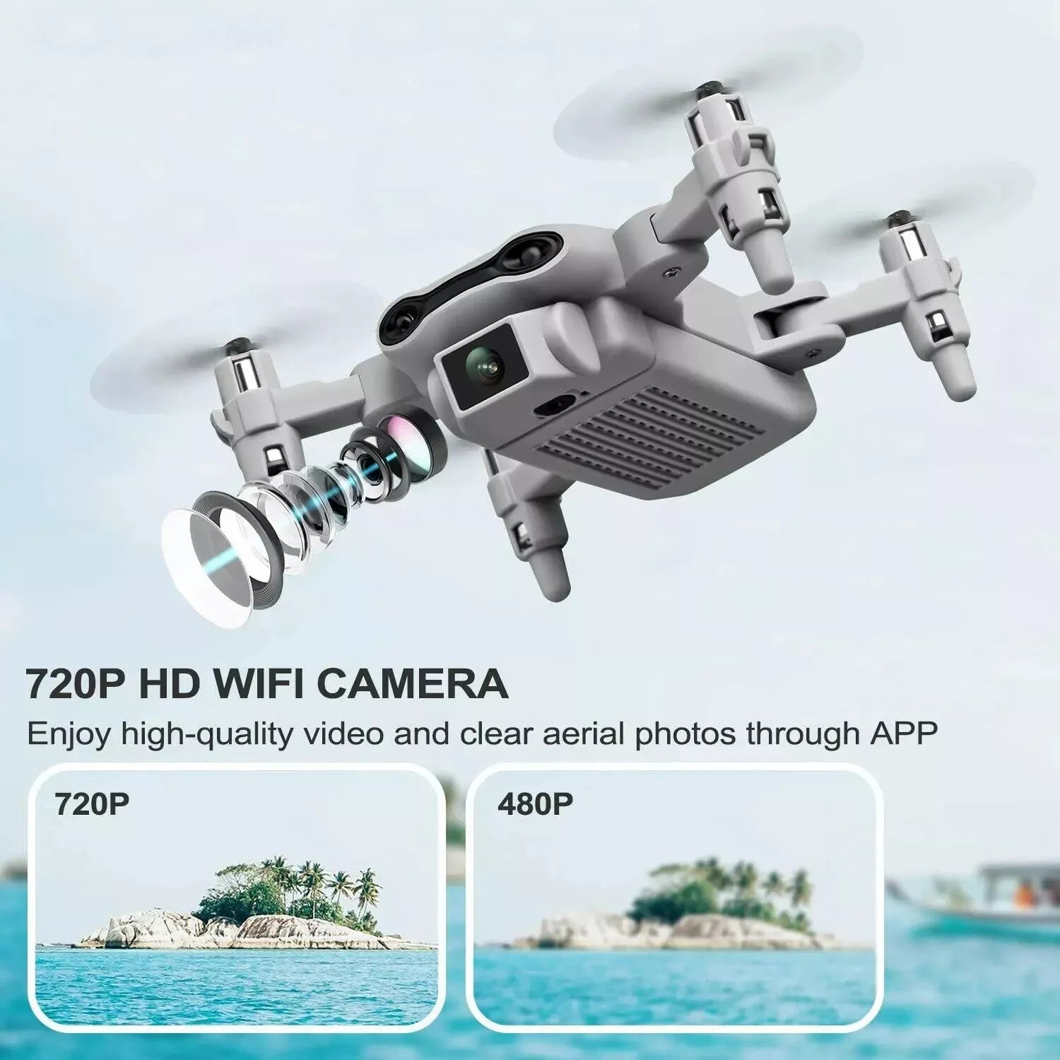 V9 Mini Drone 720P HD FPV Foldable RC Quadcopter