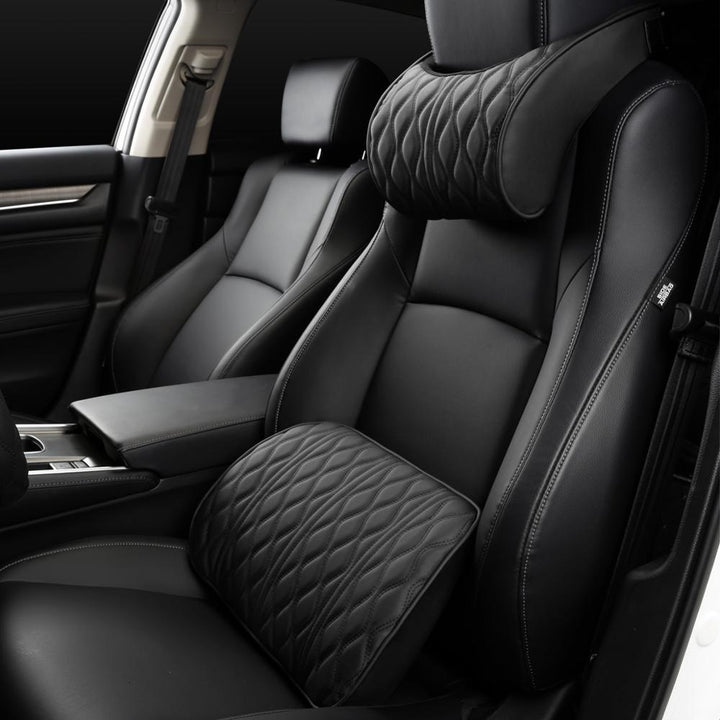 Car Headrest Neck Pillow Lumbar Support Set Universal Seat Cushion