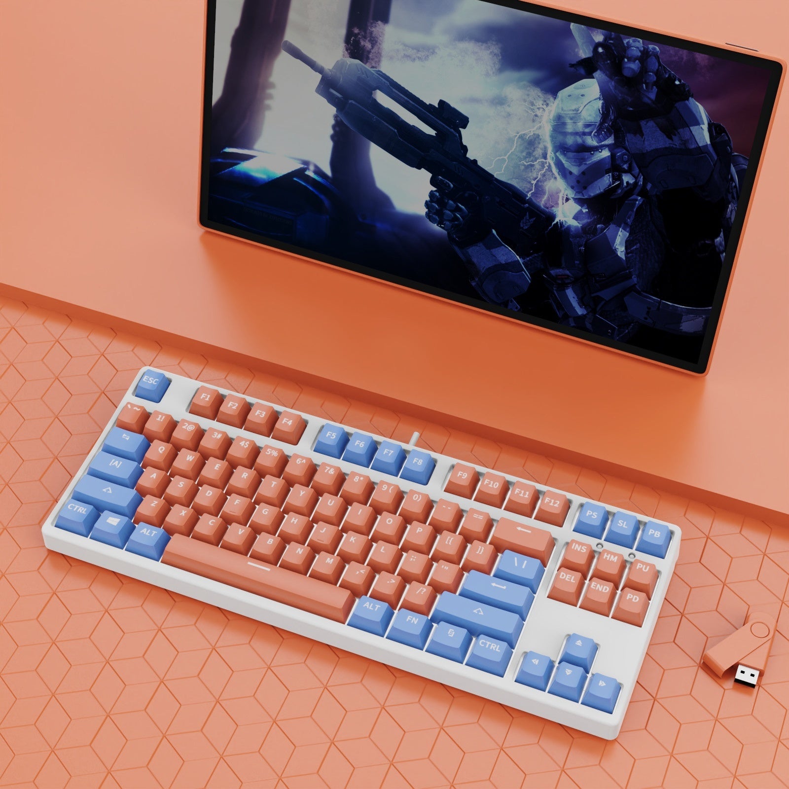 87 Key Wired Two Colors Mechanical Keyboard