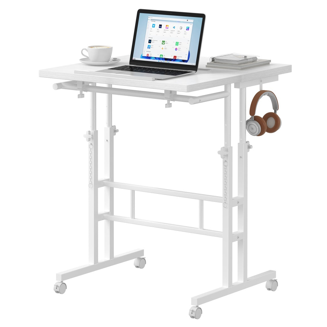 Rotating Adjustable Height Standing Desk Mobile Sit Stand Worktable