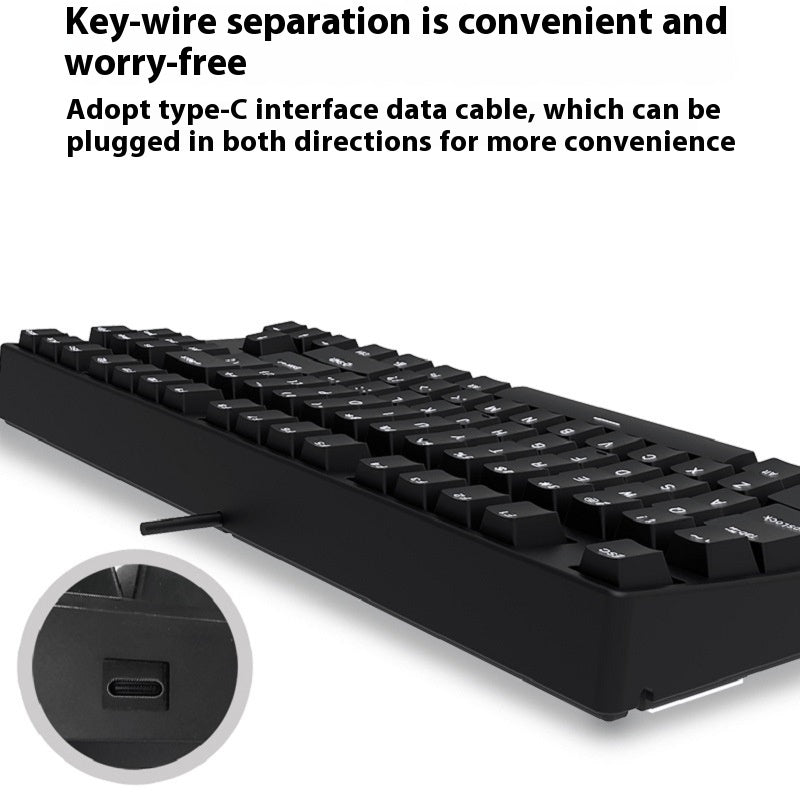 87 Key Wired Two Colors Mechanical Keyboard