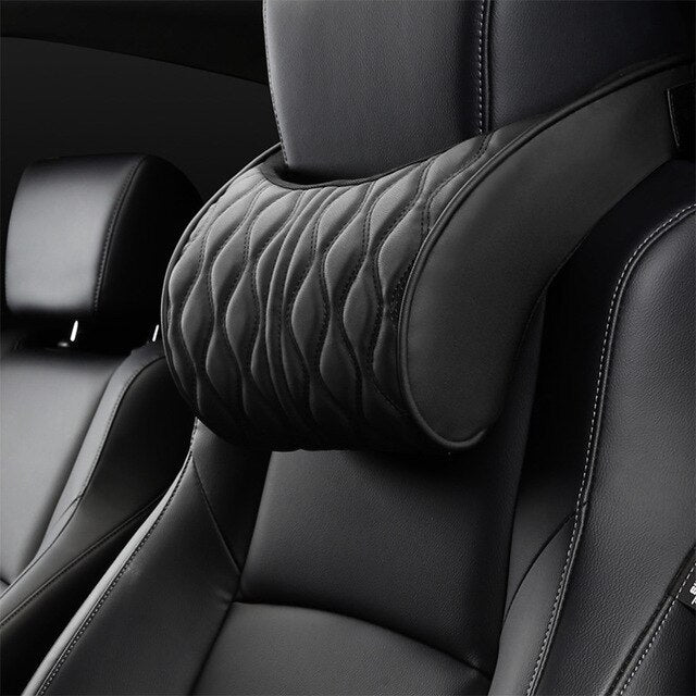 Car Headrest Neck Pillow Lumbar Support Set Universal Seat Cushion