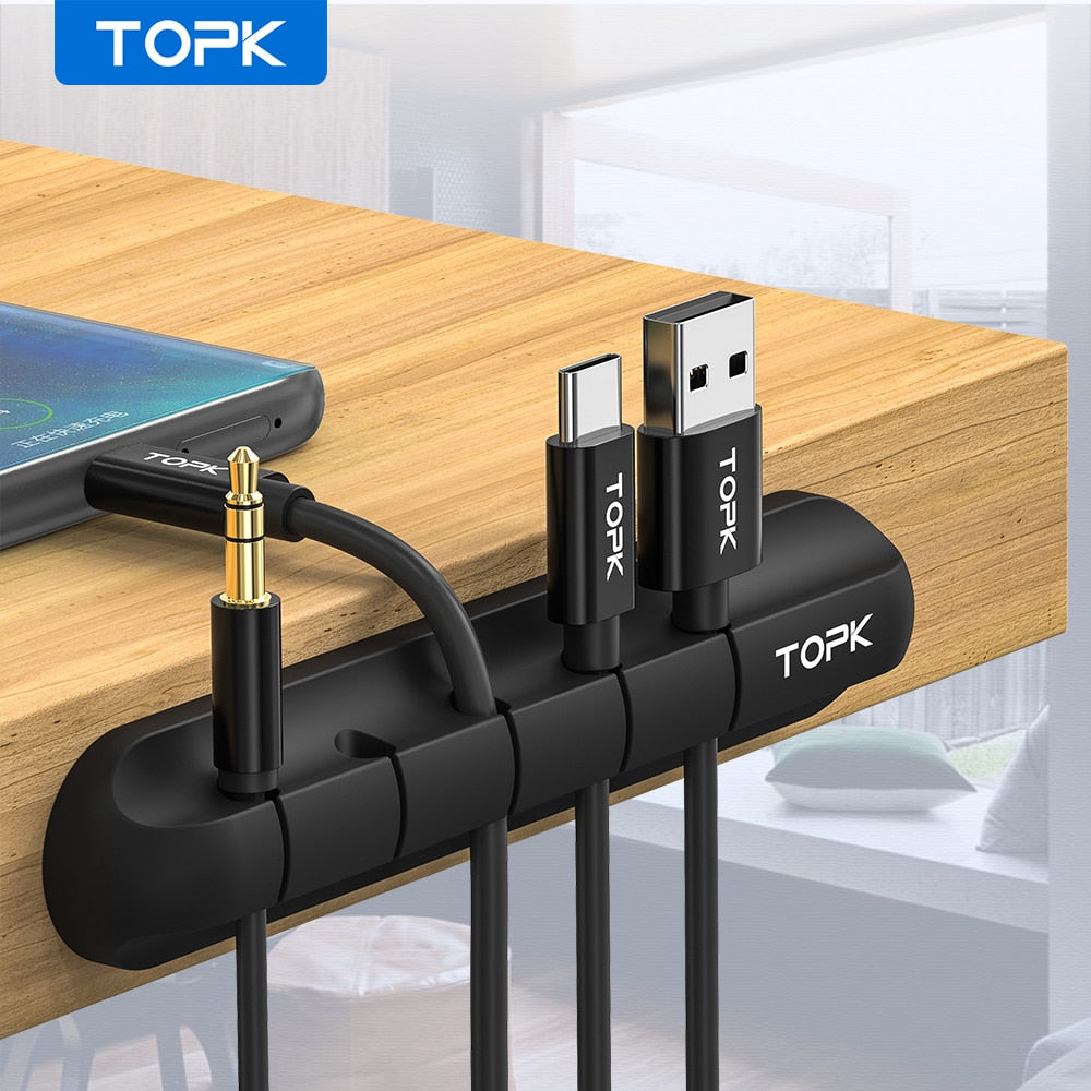 Silicone USB Cable Winder Desktop Organizer and Cable Protector