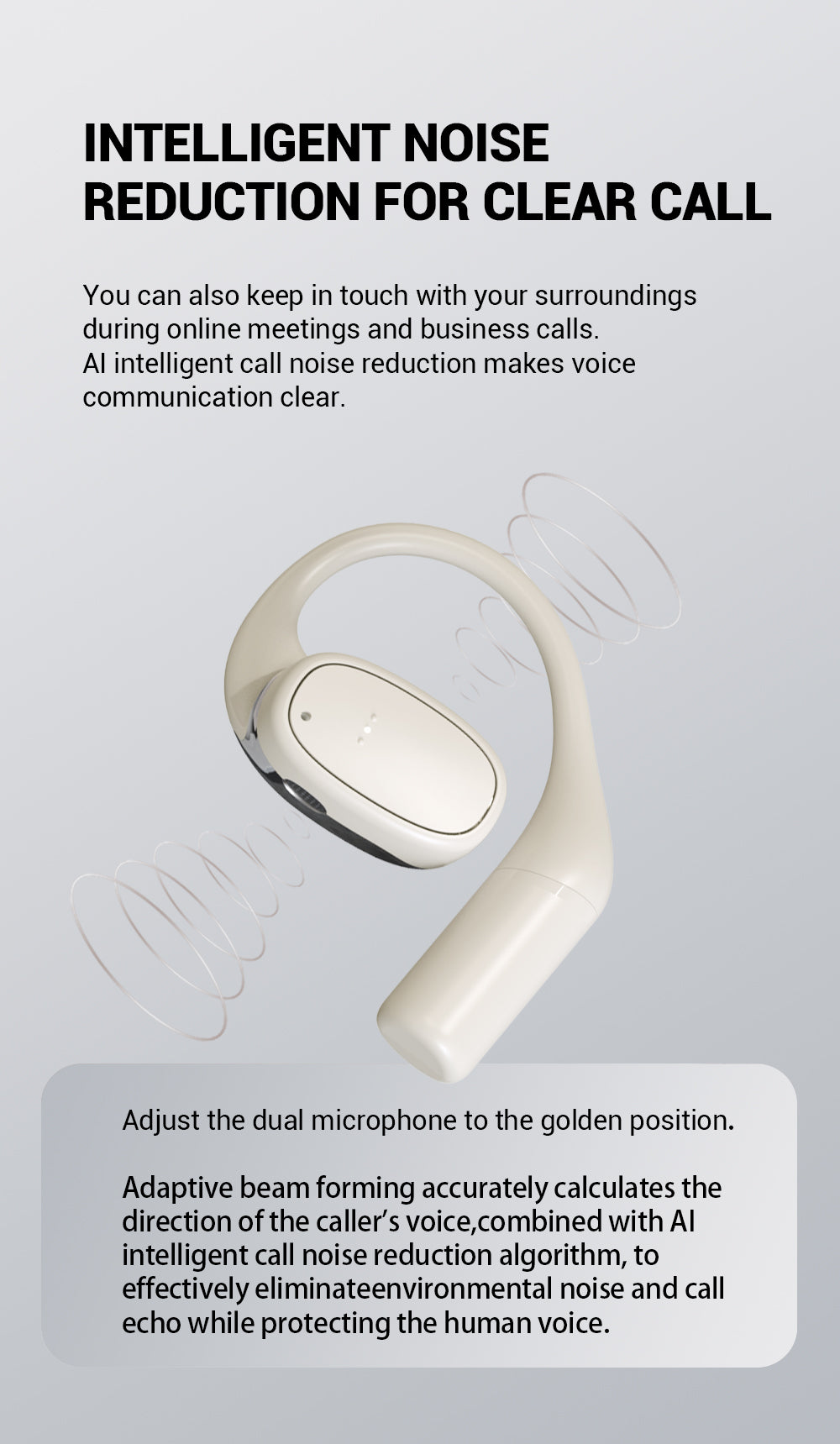 OWS 5.3 Open-Ear Wireless Earbuds Stereo Sports 8H Playtime LED Display Case