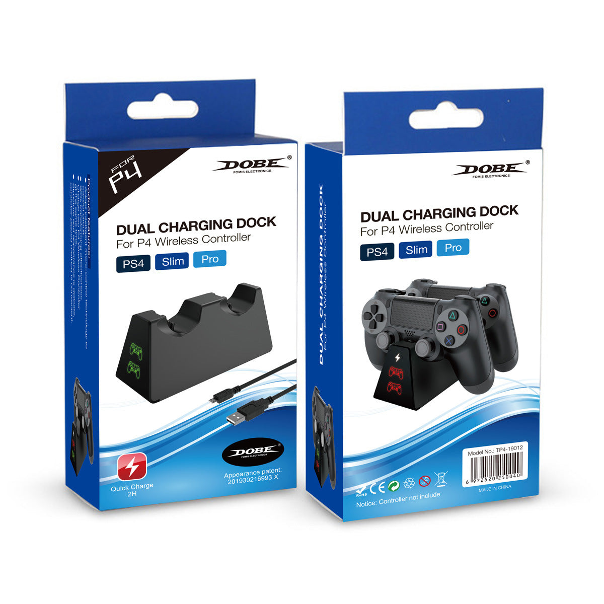 PS4 Dual Charging Dock Station Portable Controller Charger PS4 Pro Slim Stand