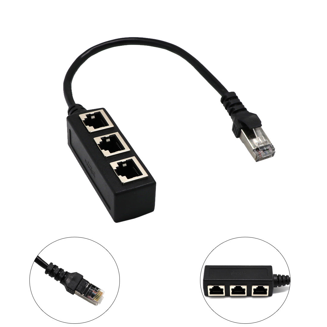 Cat6 Network Cable Adapter One Male Three-Way Connecting Cable