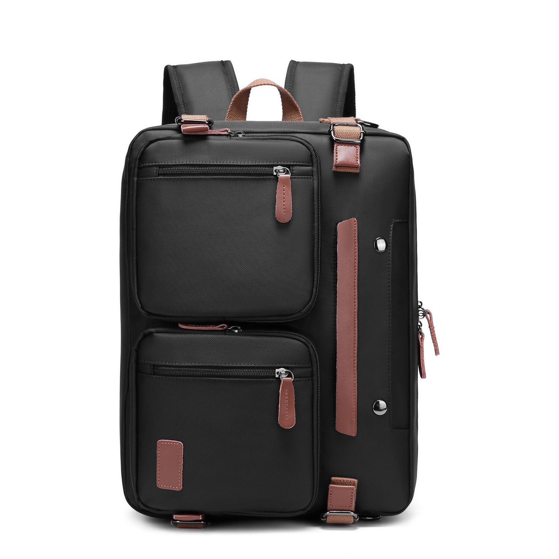 Convertible Nylon Laptop Backpack 15.6 17.3 Inch Waterproof Travel Bag