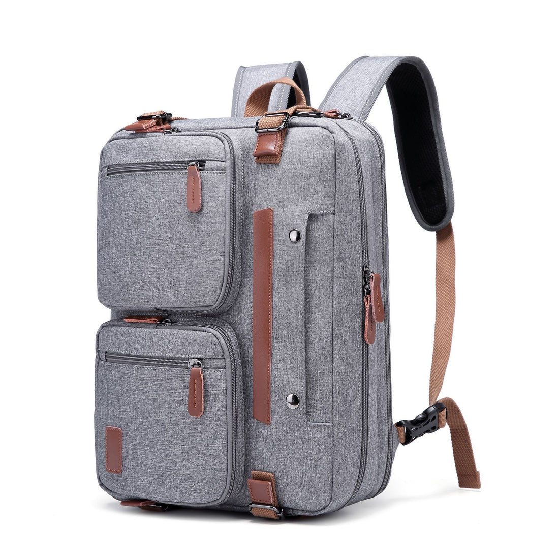 Convertible Nylon Laptop Backpack 15.6 17.3 Inch Waterproof Travel Bag