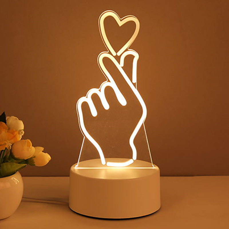 3D Acrylic USB LED Night Light Neon Lamp for Home and Gifts