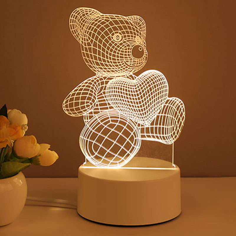 3D Acrylic USB LED Night Light Neon Lamp for Home and Gifts