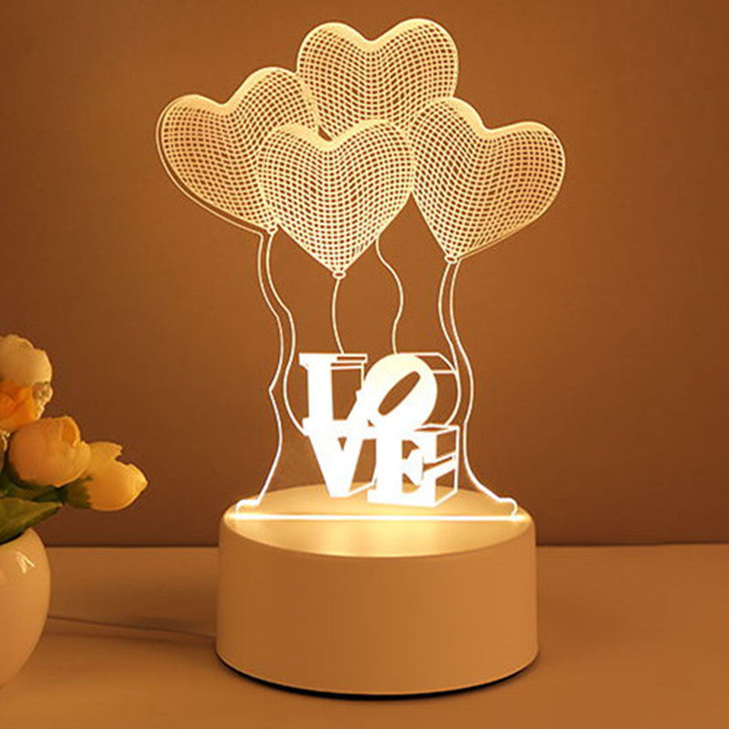 3D Acrylic USB LED Night Light Neon Lamp for Home and Gifts
