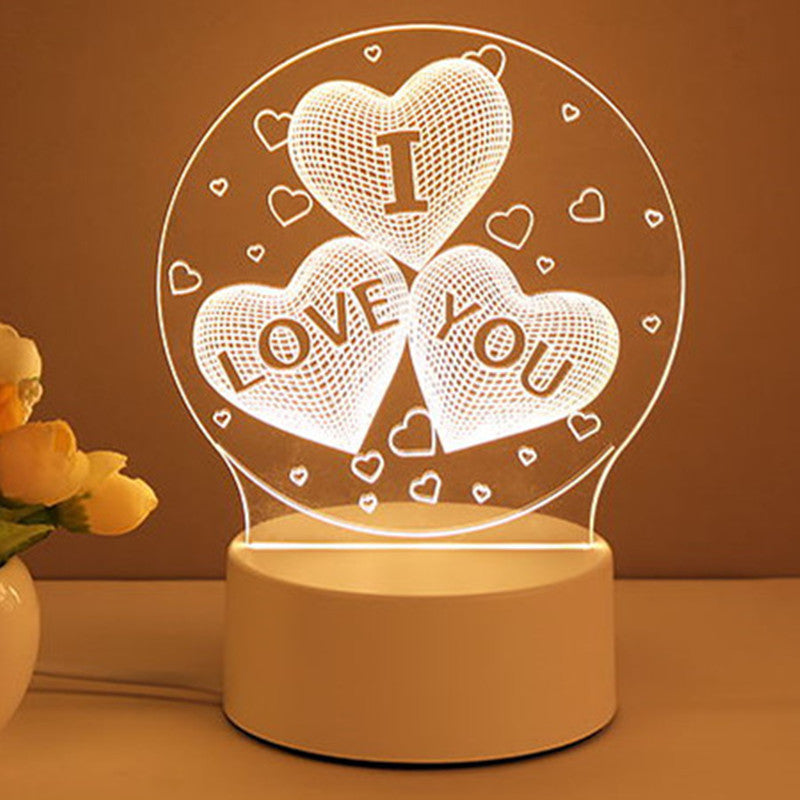 3D Acrylic USB LED Night Light Neon Lamp for Home and Gifts