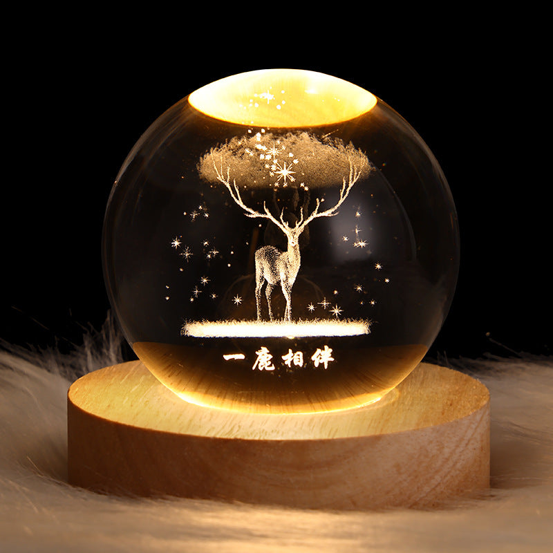 Starry Sky Crystal Ball Moon Projection Night Lamp Ambient Light