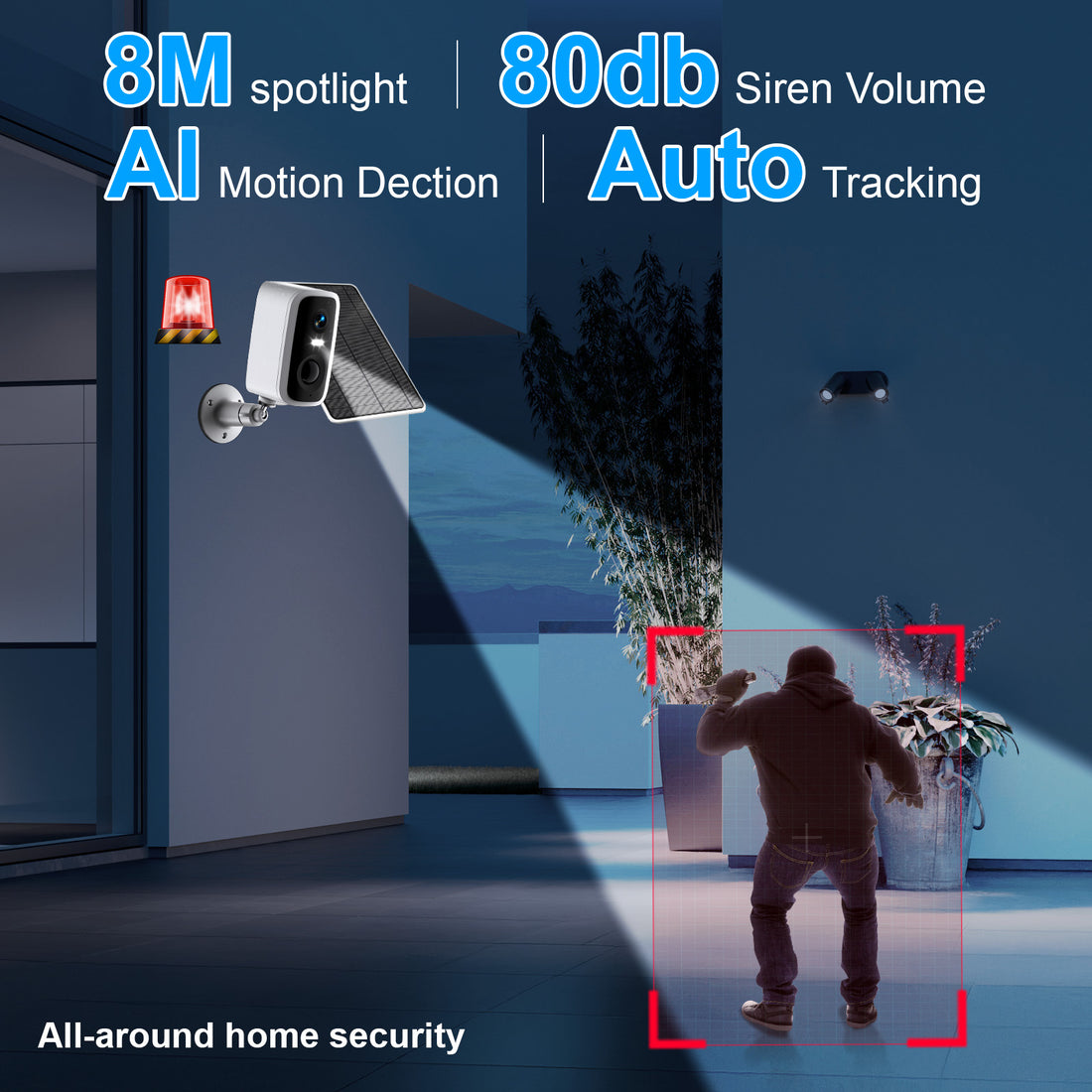 Solar Battery WiFi 2K CCTV Camera Human Detection Waterproof Mini Security Camera
