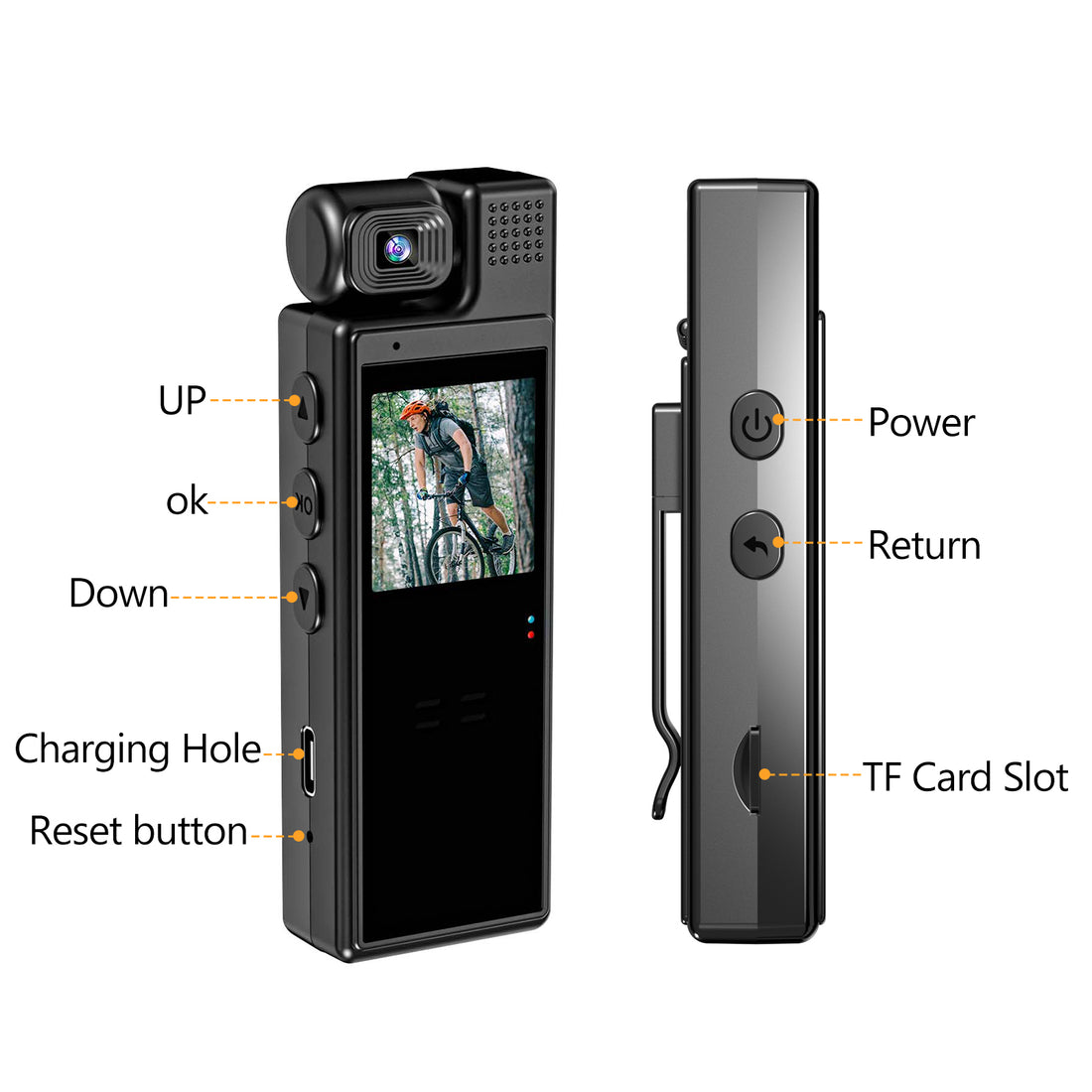 1080P HD Wearable Body Camera With Rotatable Lens