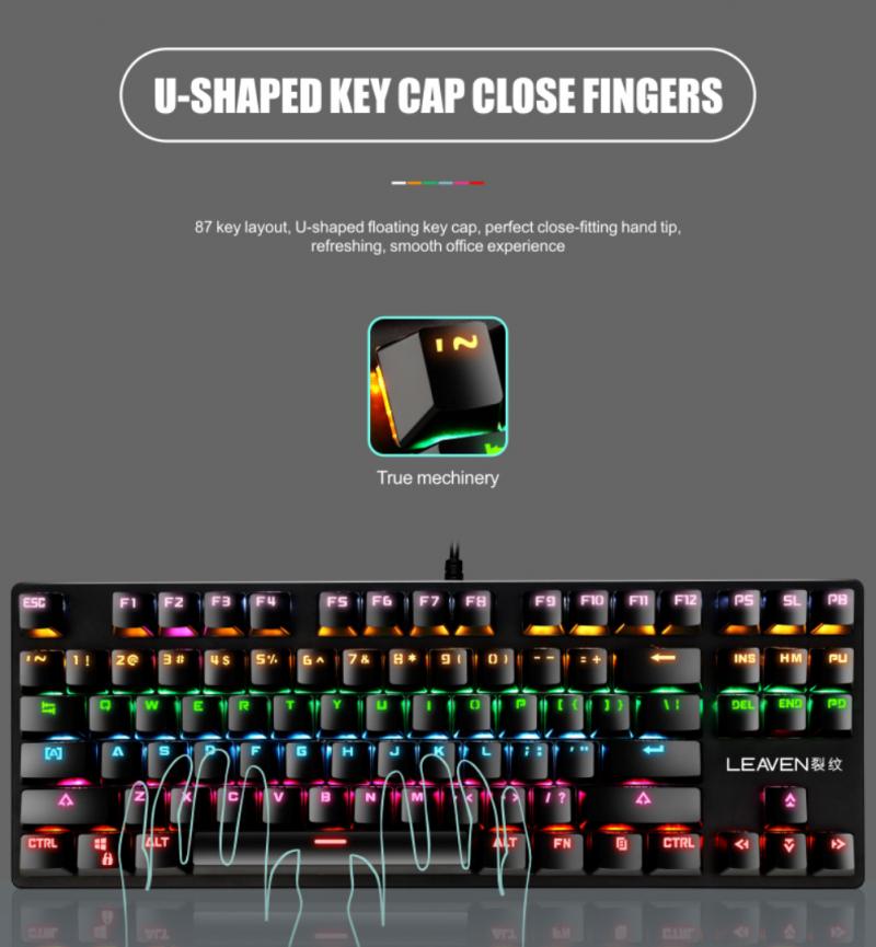 Wired green axis game mechanical keyboard