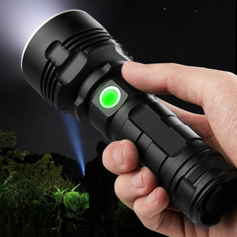 Rechargeable Super Bright LED Flashlight Outdoor Xenon Focusing Lamp