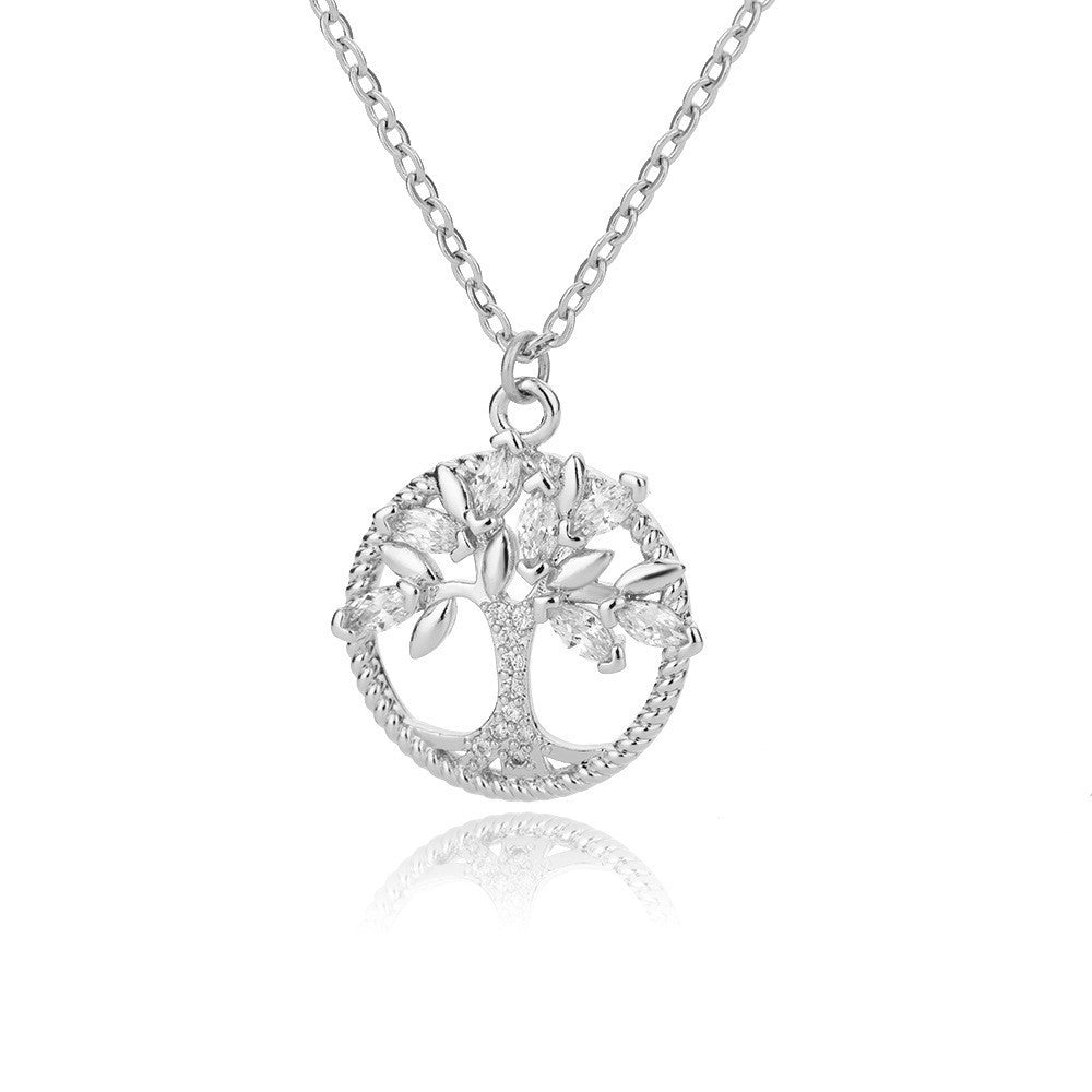 Tree Of Life Rhinestone Necklace Pendant Fashion Jewelry Gift
