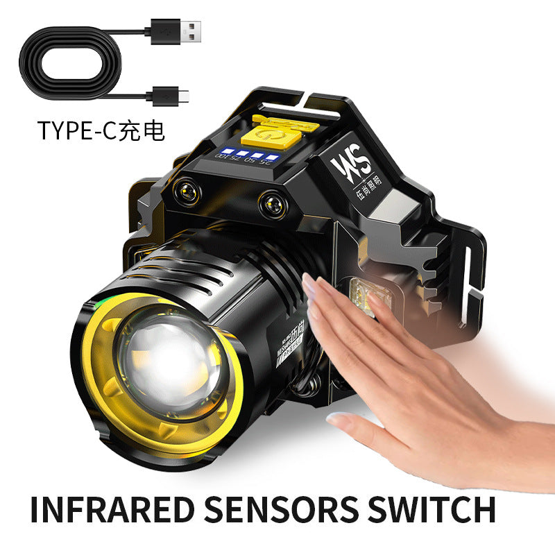 USB Charging Emergency Smart Headset Outdoor Lighting Lamp