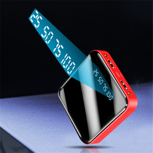 Mini 20000 MAH Portable Mirror Digital Display Power Bank