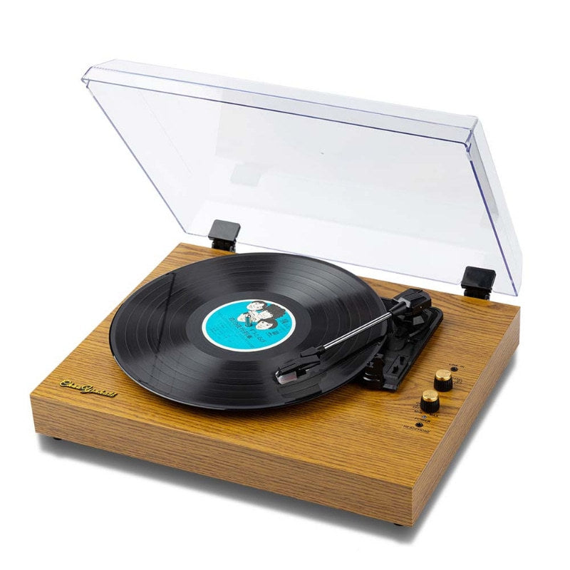 Retro Bluetooth Vinyl Record Player Phonograph Integrated Audio System