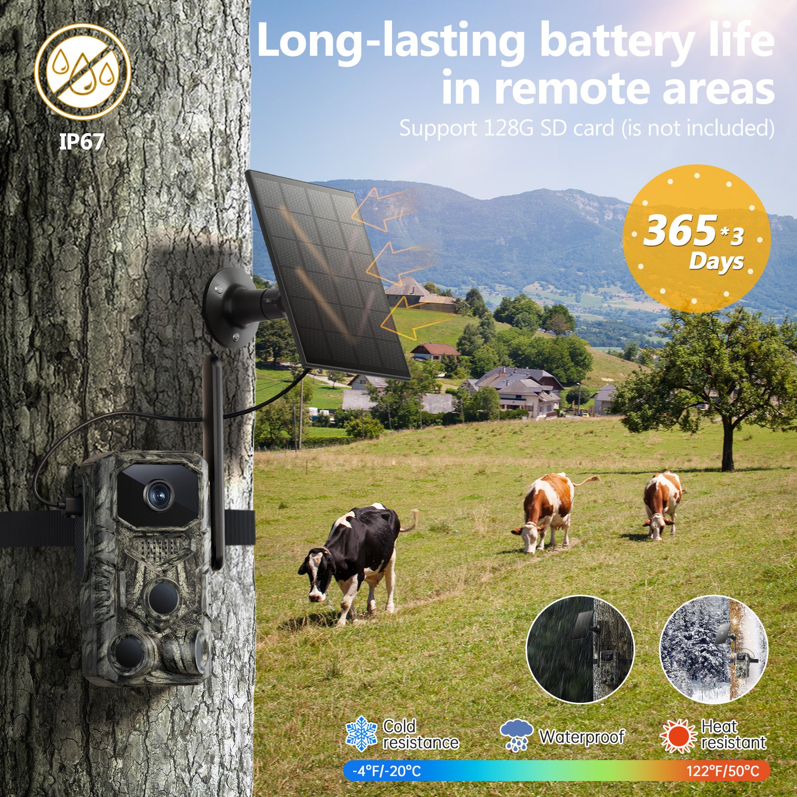 4G GPS Hunting Trail Camera Solar Wildlife Monitoring