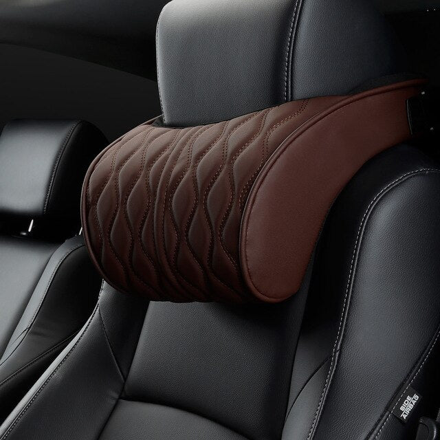 Car Headrest Neck Pillow Lumbar Support Set Universal Seat Cushion