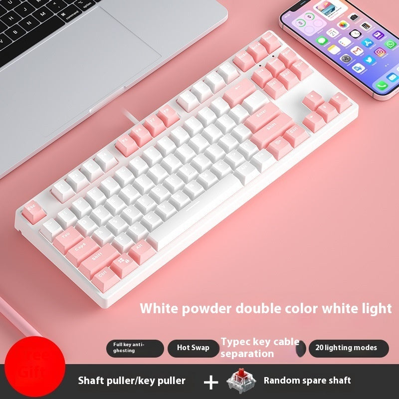 87 Key Wired Two Colors Mechanical Keyboard