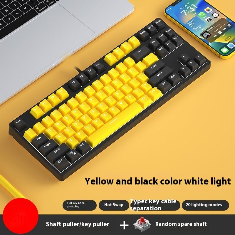87 Key Wired Two Colors Mechanical Keyboard