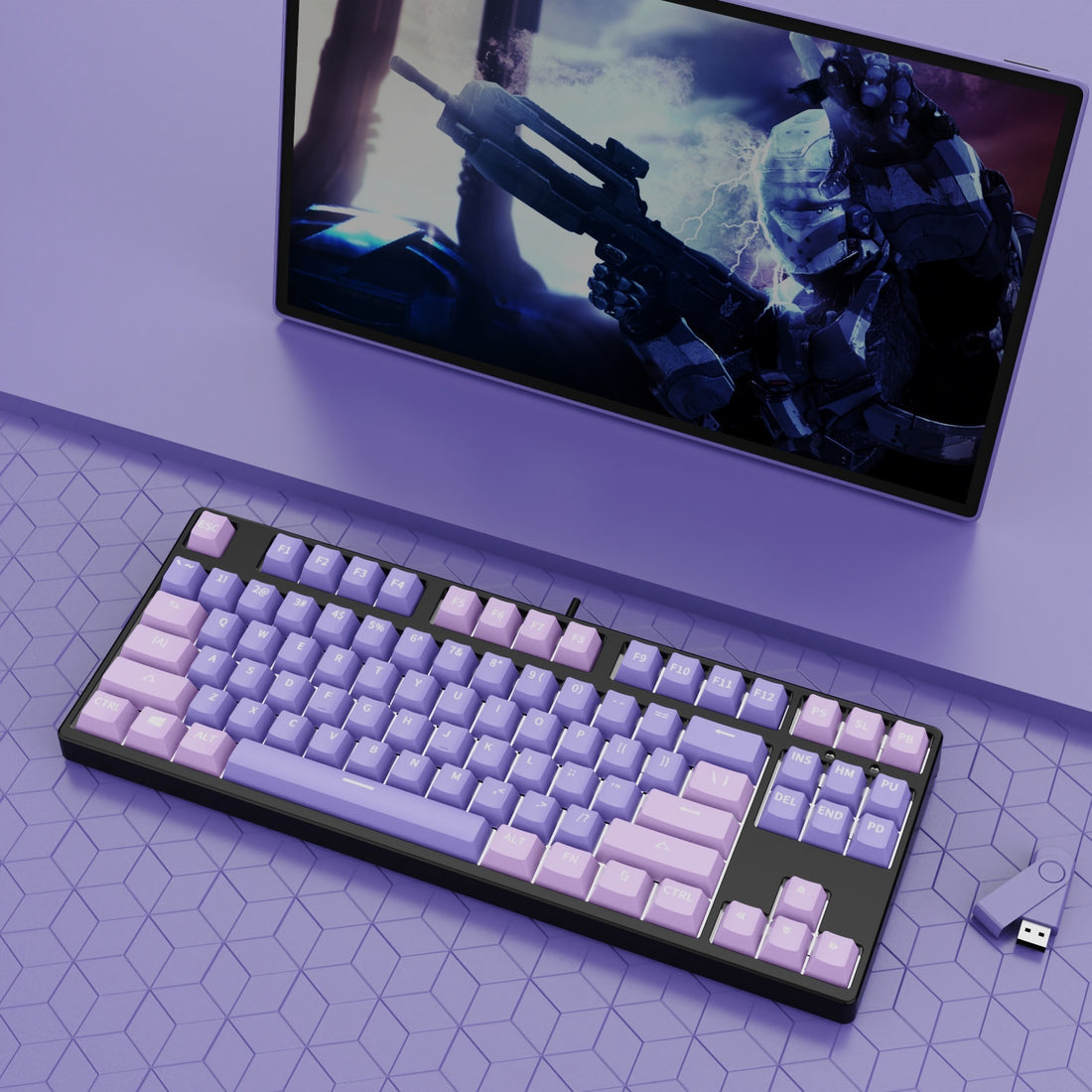 87 Key Wired Two Colors Mechanical Keyboard