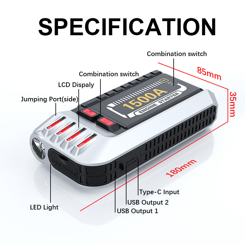 Portable Emergency Starting Power Supply For Automobiles