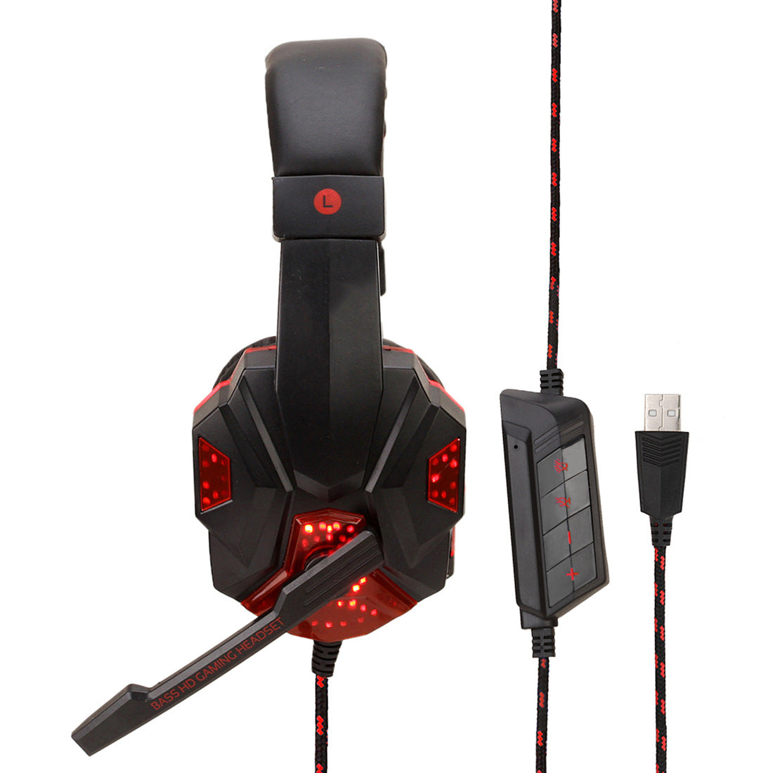 7.1 Wire-controlled Headset Light-emitting Headphones