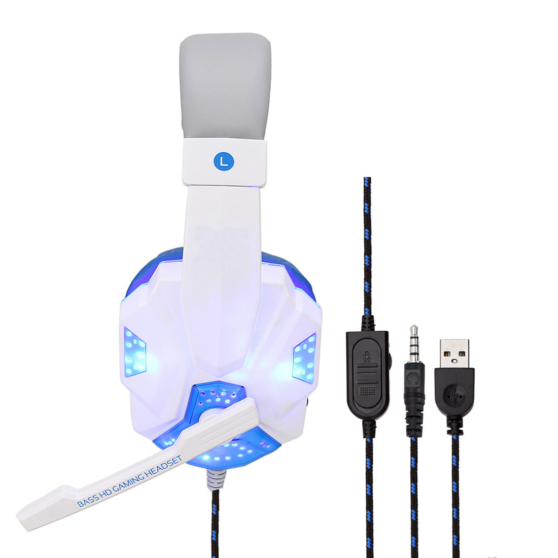 7.1 Wire-controlled Headset Light-emitting Headphones