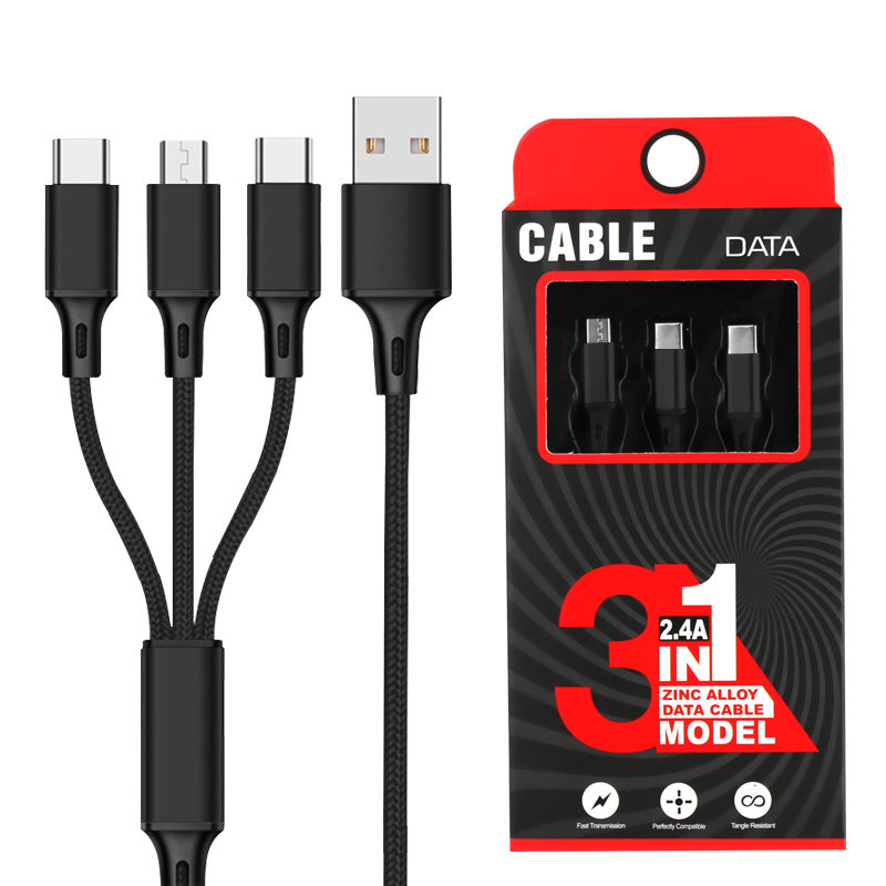 One for three charging data cable