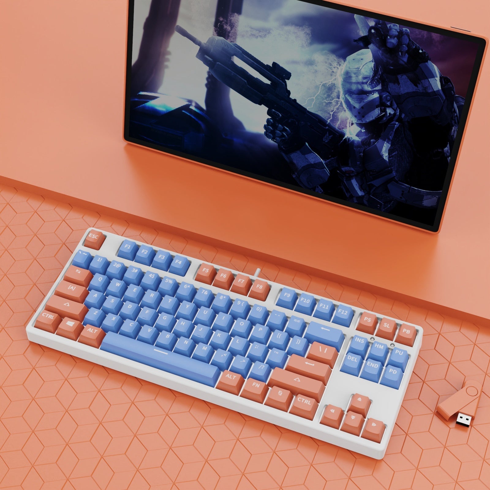 87 Key Wired Two Colors Mechanical Keyboard