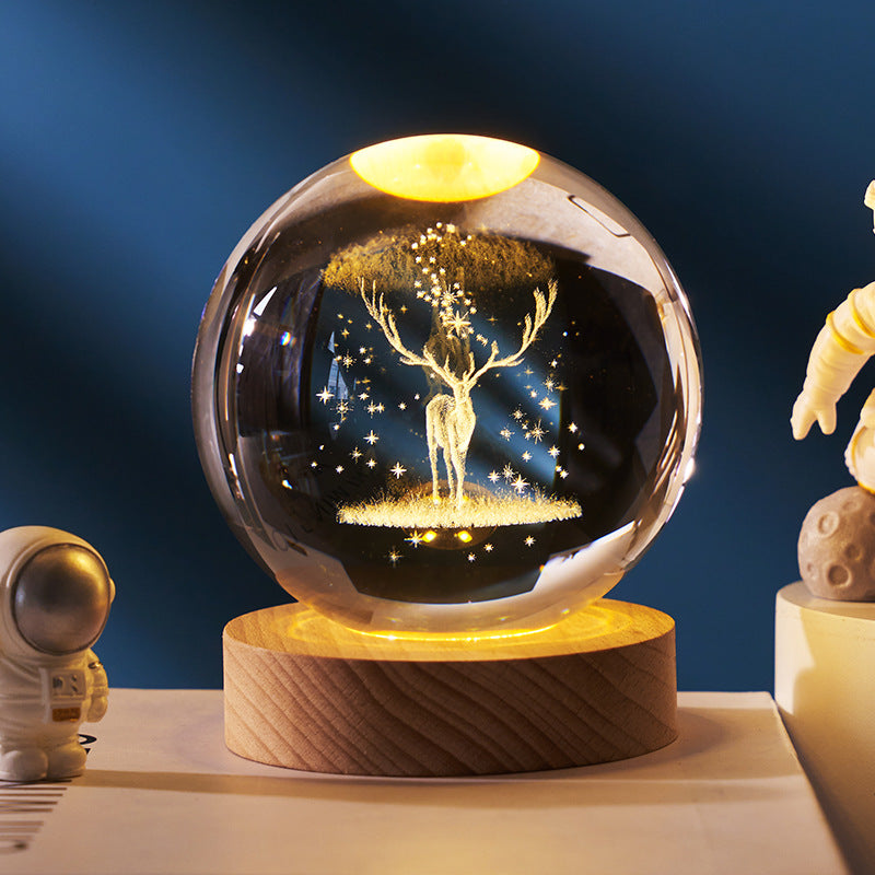 Starry Sky Crystal Ball Moon Projection Night Lamp Ambient Light