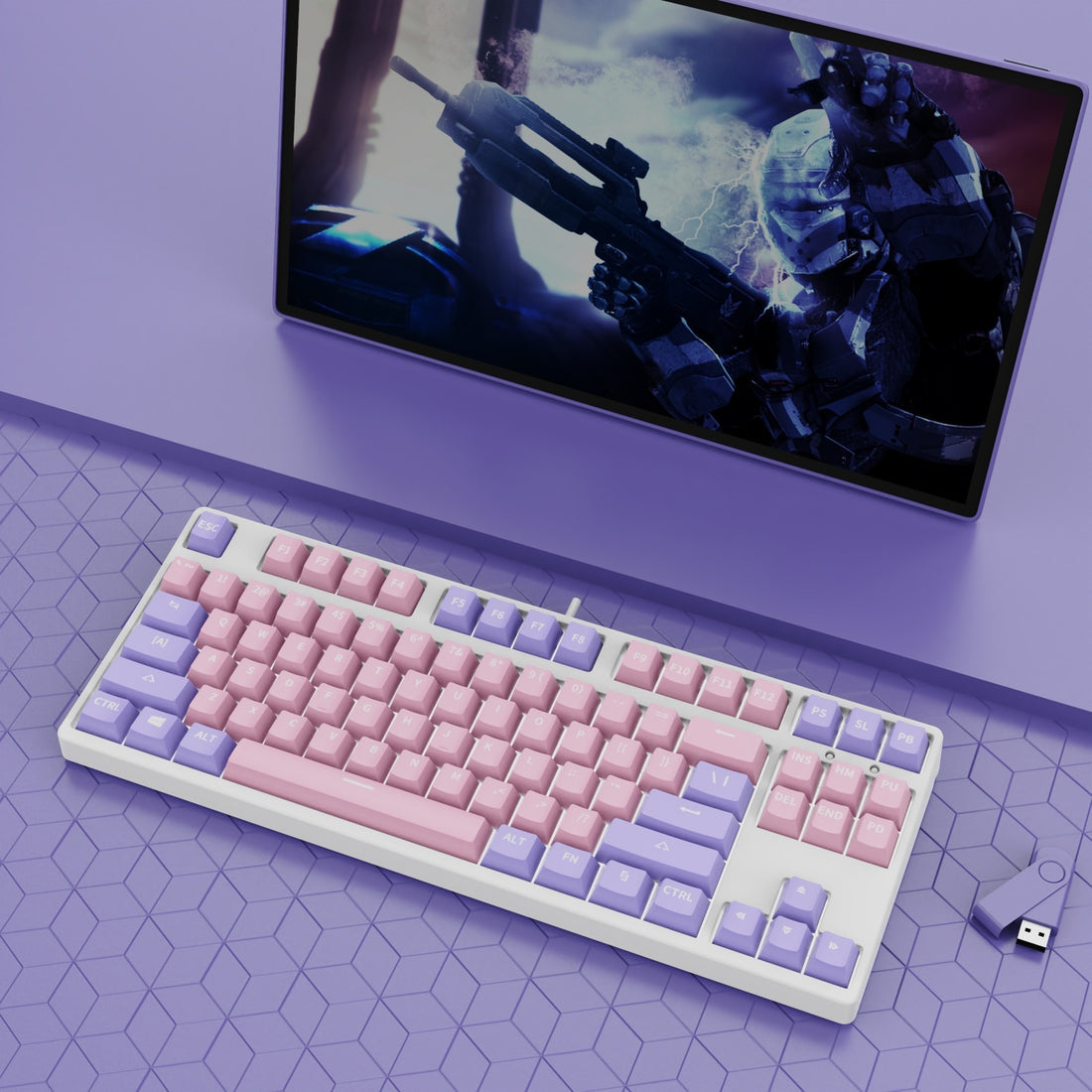 87 Key Wired Two Colors Mechanical Keyboard