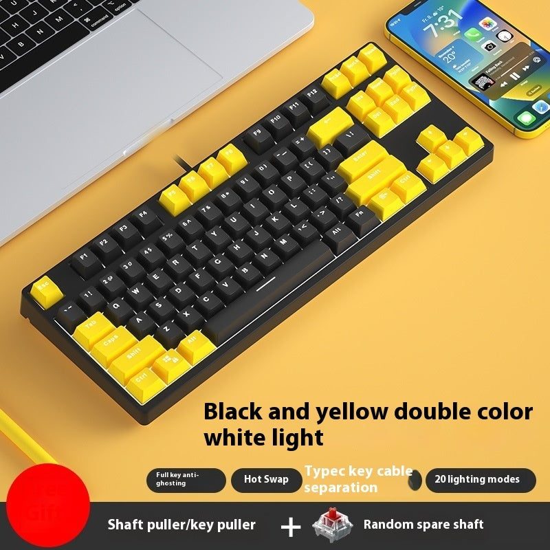 87 Key Wired Two Colors Mechanical Keyboard