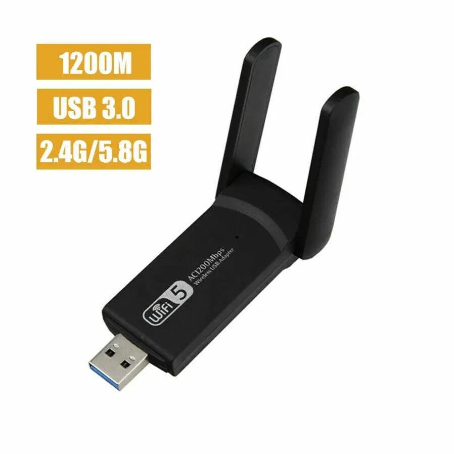AC1200 Dual Band 1200Mbps USB 3.0 WiFi Adapter Long Range Antennas