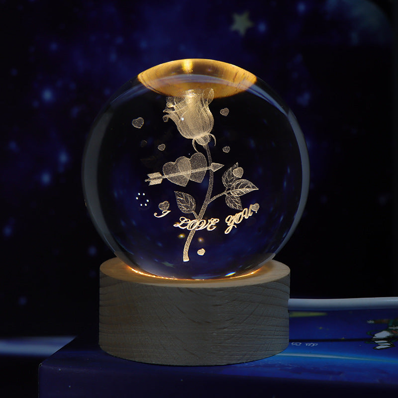 Starry Sky Crystal Ball Moon Projection Night Lamp Ambient Light