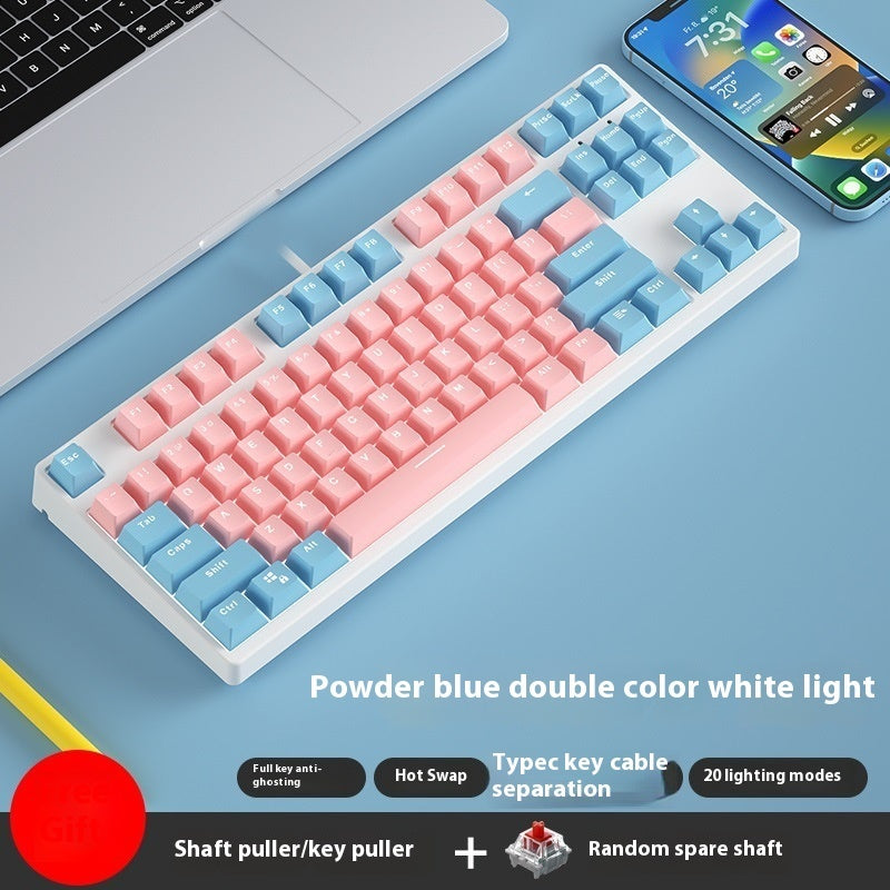 87 Key Wired Two Colors Mechanical Keyboard