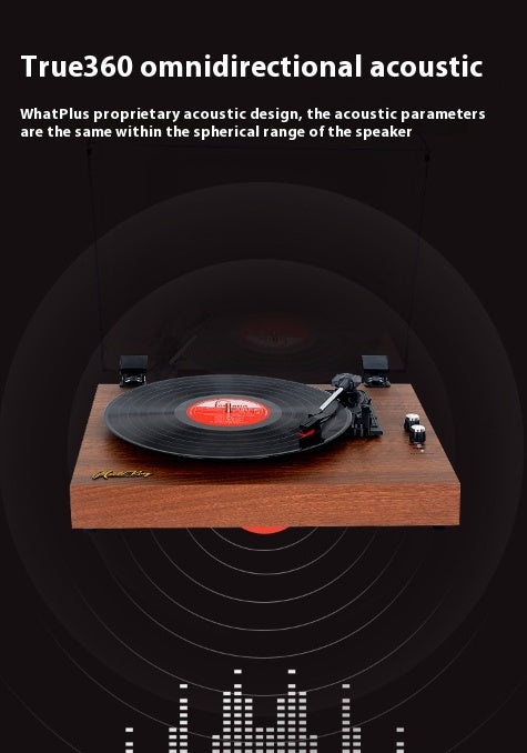 Retro Bluetooth Vinyl Record Player Phonograph Integrated Audio System
