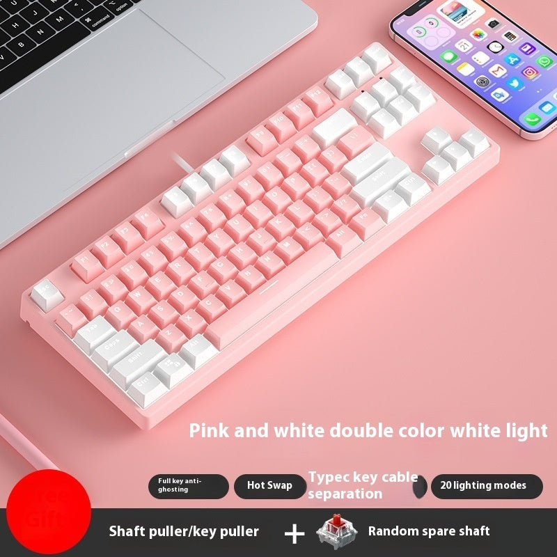 87 Key Wired Two Colors Mechanical Keyboard