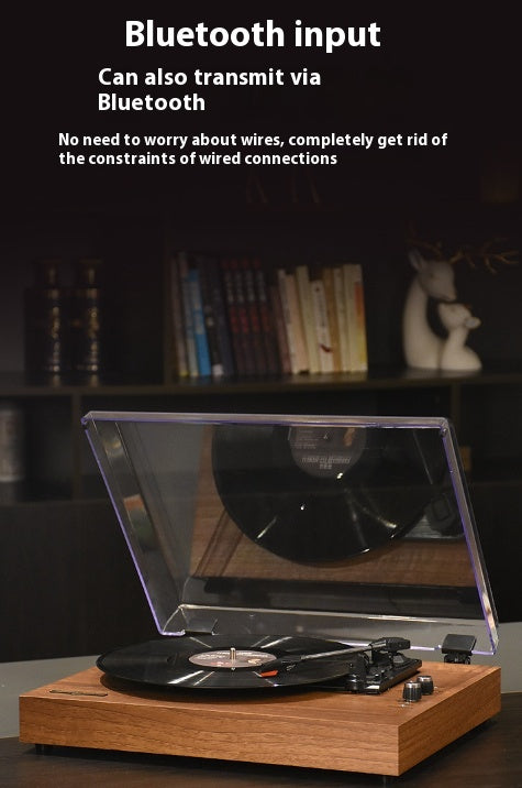 Retro Bluetooth Vinyl Record Player Phonograph Integrated Audio System