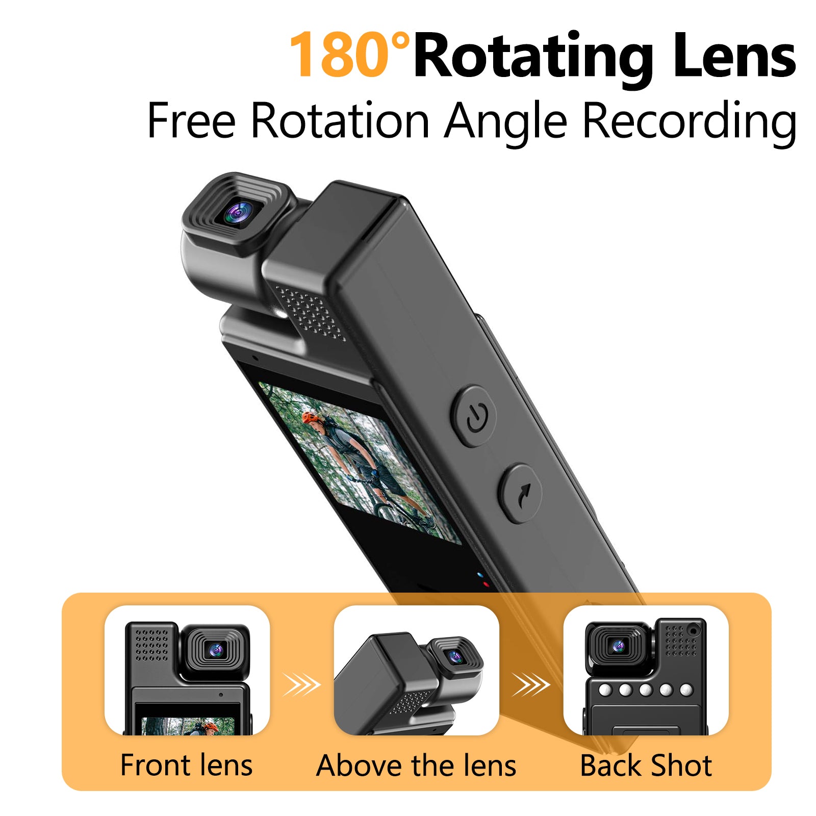 1080P HD Wearable Body Camera With Rotatable Lens