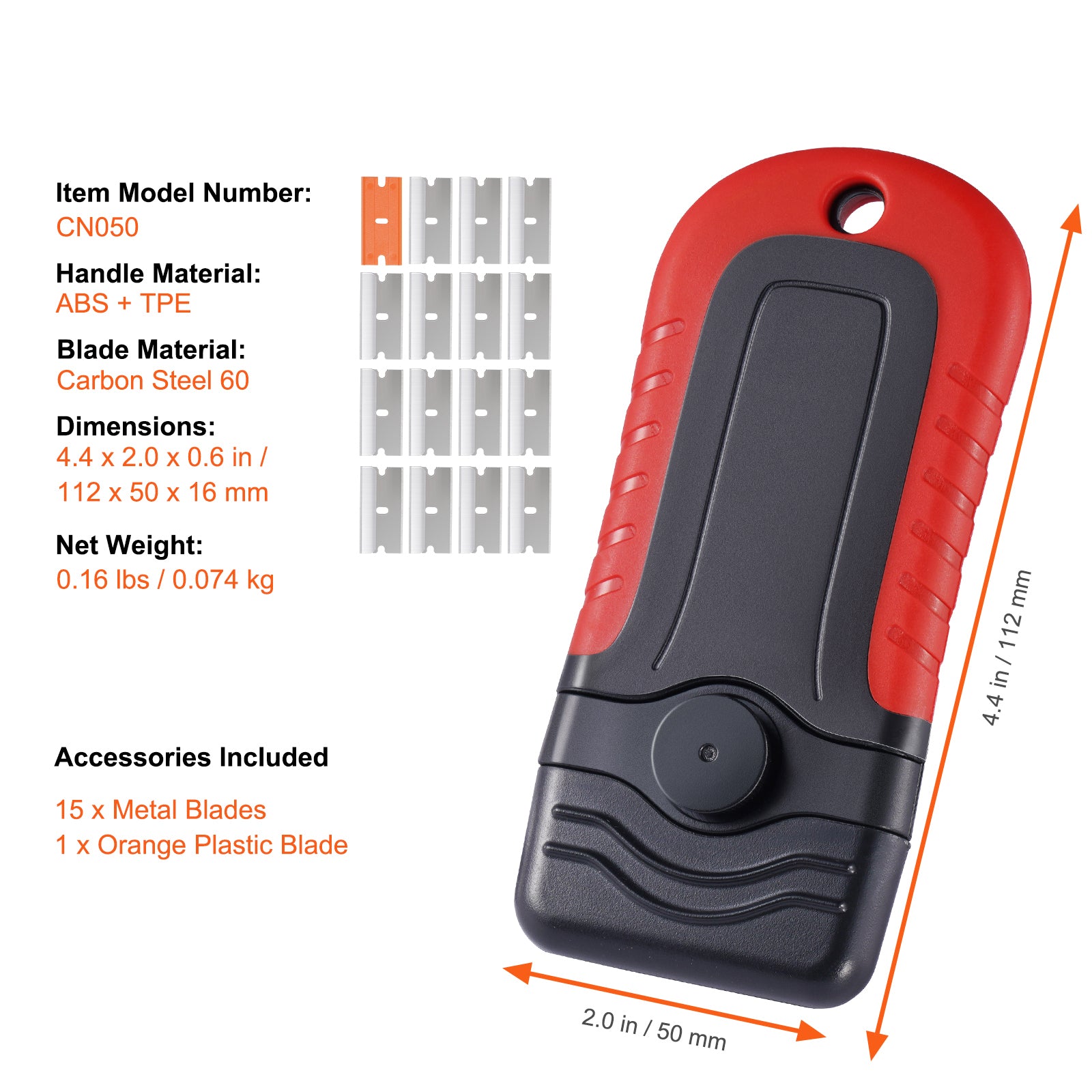 VEVOR Razor Blade Scraper Locking Tool 15 Blades Safety Cap